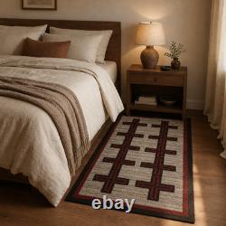Native American Wool Rug Navajo Cross Pattern Handwoven Southwestern Tribal Rug