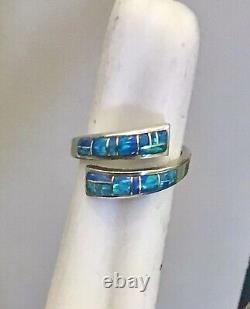 Native American jewelry. Handcrafted Navajo Inlay ring. Fire Opal and Turquoise