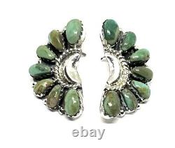 Native American sterling silver navajo Turquoise Cluster Post earrings