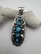 Navajo Artist Jeff James Turquoise And Sterling Silver Pendant