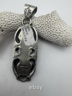Navajo Artist Jeff James Turquoise And Sterling Silver Pendant