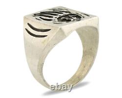 Navajo Bagger Paw Ring. 925 Silver Handmade Native American Artist C. 1980's