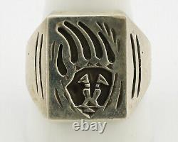 Navajo Bagger Paw Ring. 925 Silver Handmade Native American Artist C. 1980's