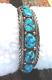 Navajo Bracelet 11 Stone Kingman Blue Turquoise Native American Collectible Usa