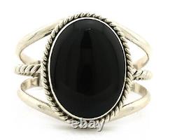 Navajo Bracelet. 925 Silver Black Onyx Artist Native American C. 90's