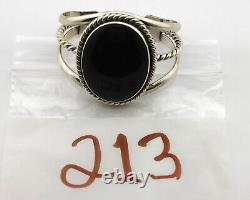 Navajo Bracelet. 925 Silver Black Onyx Artist Native American C. 90's