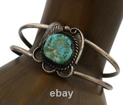 Navajo Bracelet 925 Silver Blue Turquoise Native American Artist C. 80's