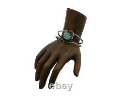 Navajo Bracelet 925 Silver Blue Turquoise Native American Artist C. 80's