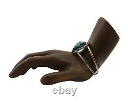 Navajo Bracelet 925 Silver Blue Turquoise Native American Artist C. 80's