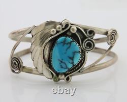 Navajo Bracelet 925 Silver Blue Turquoise Native American Artist C. 80's