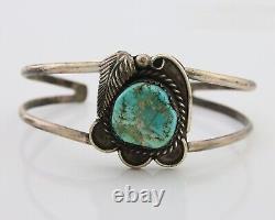 Navajo Bracelet 925 Silver Blue Turquoise Native American Artist C. 80's