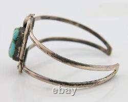 Navajo Bracelet 925 Silver Blue Turquoise Native American Artist C. 80's