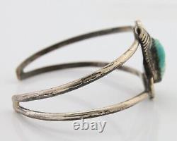 Navajo Bracelet 925 Silver Blue Turquoise Native American Artist C. 80's