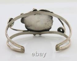 Navajo Bracelet 925 Silver Blue Turquoise Native American Artist C. 80's