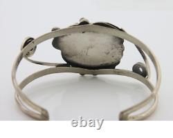 Navajo Bracelet 925 Silver Blue Turquoise Native American Artist C. 80's