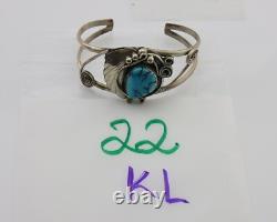 Navajo Bracelet 925 Silver Blue Turquoise Native American Artist C. 80's