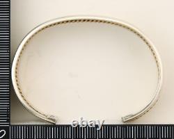 Navajo Bracelet 925 Silver Native American Handmade Yellow Gold Plated Cuff C80s