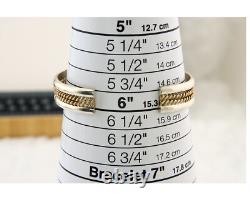 Navajo Bracelet 925 Silver Native American Handmade Yellow Gold Plated Cuff C80s