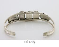 Navajo Bracelet 925 Silver Natural Blue Turquoise Native American Artist C. 80's