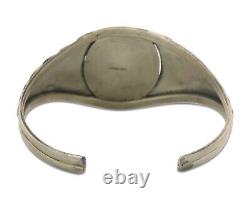 Navajo Bracelet 925 Silver Natural Onyx Cuff Native American Artist C. 80's