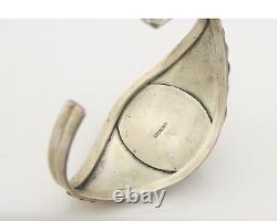 Navajo Bracelet 925 Silver Natural Onyx Cuff Native American Artist C. 80's