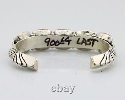 Navajo Bracelet 925 Silver Natural Red Coral Native American Artist C. 80's