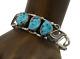 Navajo Bracelet 925 Silver Sleeping Beauty Turquoise Native American C. 80's
