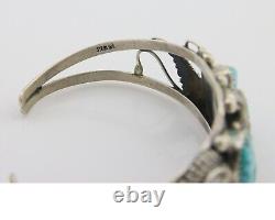 Navajo Bracelet 925 Silver Sleeping Beauty Turquoise Native American C. 80's