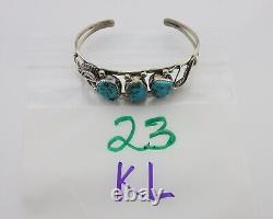 Navajo Bracelet 925 Silver Sleeping Beauty Turquoise Native American C. 80's