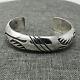 Navajo Bracelet Native American Sterling Silver Overlay Style Bangle Cuff Vtg
