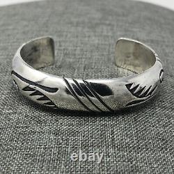 Navajo Bracelet Native American Sterling Silver Overlay Style Bangle Cuff VTG