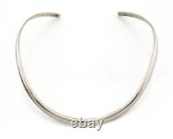 Navajo Collar Necklace 925 Sterling Silver Native American 5.5mm wide C. 80's