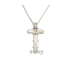 Navajo Cross Necklace 925 Silver Mediterranean Coral Native American Artist C80s