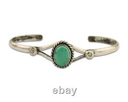 Navajo Cuff Bracelet 925 Silver Turquoise Native American Artist Handmade C. 80's