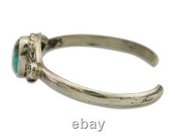 Navajo Cuff Bracelet 925 Silver Turquoise Native American Artist Handmade C. 80's