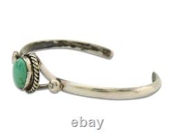 Navajo Cuff Bracelet 925 Silver Turquoise Native American Artist Handmade C. 80's