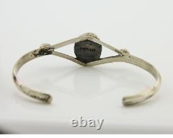 Navajo Cuff Bracelet 925 Silver Turquoise Native American Artist Handmade C. 80's
