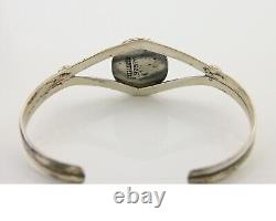 Navajo Cuff Bracelet 925 Silver Turquoise Native American Artist Handmade C. 80's