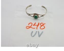 Navajo Cuff Bracelet 925 Silver Turquoise Native American Artist Handmade C. 80's