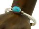 Navajo Cuff Bracelet Blue Turquoise 925 Silver Native American Artist C. 80's