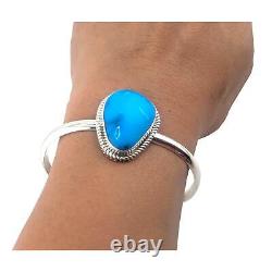 Navajo Cuff Bracelet Handmade Native American Turquoise Silver size 6.5