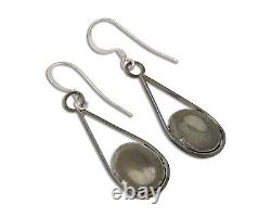 Navajo Dangle Earrings 925 Silver Natural Turquoise Native American Artist C. 80s
