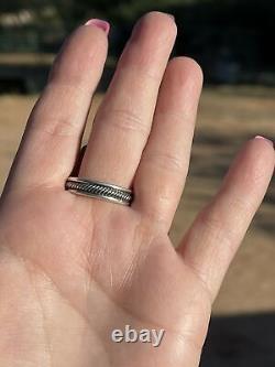 Navajo Diamond Star Sterling Silver Ring Size 8 Signed