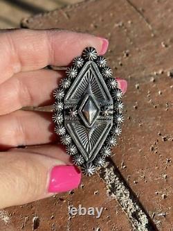 Navajo Diamond Star Sterling Silver Ring Size 8 Signed