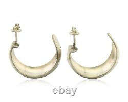 Navajo Earrings 925 Silver Half Hoop Handmade Native American Artist C. 80's