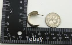Navajo Earrings 925 Silver Half Hoop Handmade Native American Artist C. 80's