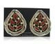 Navajo Earrings 925 Silver Natural Coral Native American Artist C. 80's