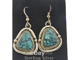 Navajo Earrings 925 Silver Natural Turquoise Native American Artist C. 80's
