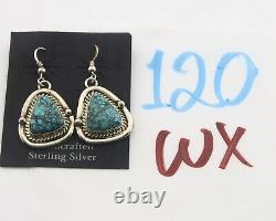 Navajo Earrings 925 Silver Natural Turquoise Native American Artist C. 80's