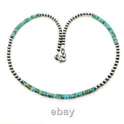 Navajo Green Turquoise Heishi Beads & Navajo Pearls Necklace 18 Handmade Native
